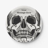 Gepersonaliseerde Skeleton Birthday Halloween Part Papieren Bordje (Voorkant)