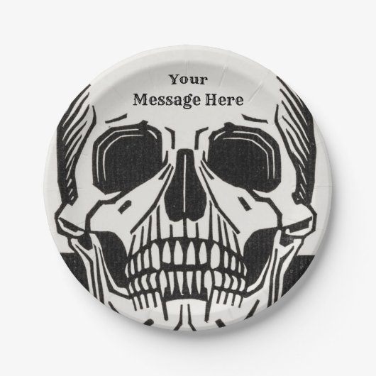 Gepersonaliseerde Skeleton Birthday Halloween Part Papieren Bordje (Voorkant)