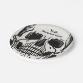Gepersonaliseerde Skeleton Birthday Halloween Part Papieren Bordje (Gekanteld)