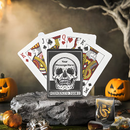 Gepersonaliseerde Skeleton Birthday Halloween Part Pokerkaarten