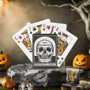 Gepersonaliseerde Skeleton Birthday Halloween Part Pokerkaarten