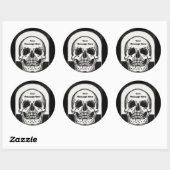 Gepersonaliseerde Skeleton Birthday Halloween Part Ronde Sticker (Vel)