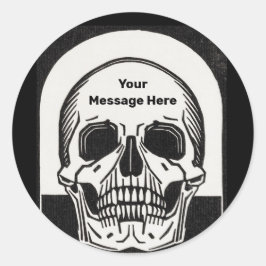 Gepersonaliseerde Skeleton Birthday Halloween Part Ronde Sticker