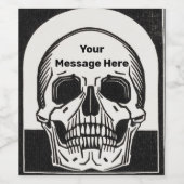 Gepersonaliseerde Skeleton Birthday Halloween Part Wijn Etiket (Enkel label)