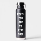 Gepersonaliseerde Skeleton Disc Golfer Retro Pop A Waterfles (Achterkant)