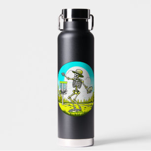 Gepersonaliseerde Skeleton Disc Golfer Retro Pop A Waterfles