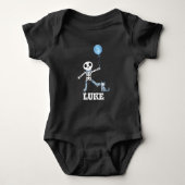 Gepersonaliseerde skeleton jongen met ballon romper (Voorkant)