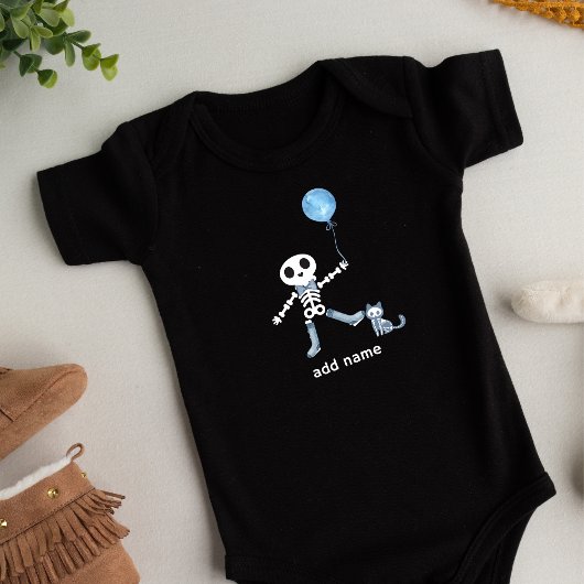 Gepersonaliseerde skeleton jongen met ballon romper