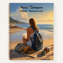 Gepersonaliseerde Sketch Travel Notitieboek Dagboe