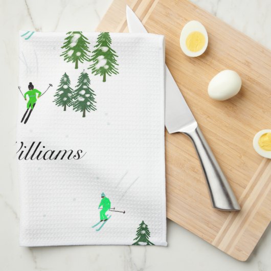 Gepersonaliseerde ski alpine skiën | Skiërs Theedoek (Quarter Fold)