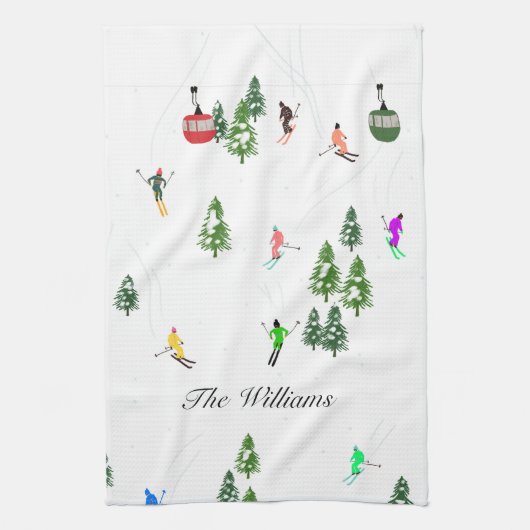 Gepersonaliseerde ski alpine skiën | Skiërs Theedoek (Verticaal)