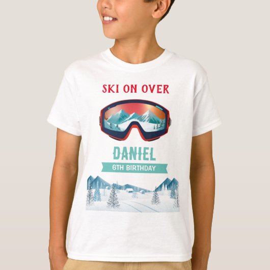 Gepersonaliseerde ski snowboard t-shirt (Voorkant)