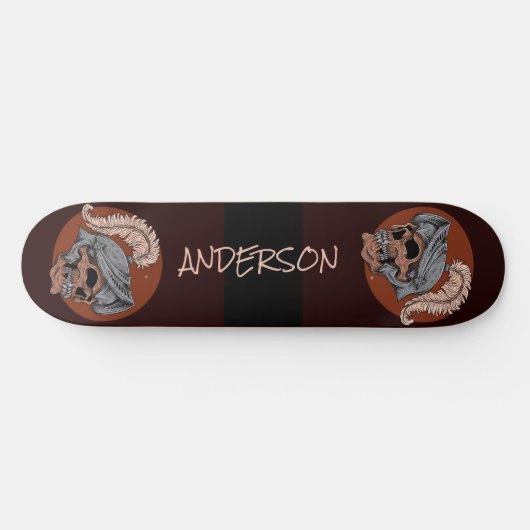 Gepersonaliseerde Skull Warriors Persoonlijk Skateboard (Horizontaal)