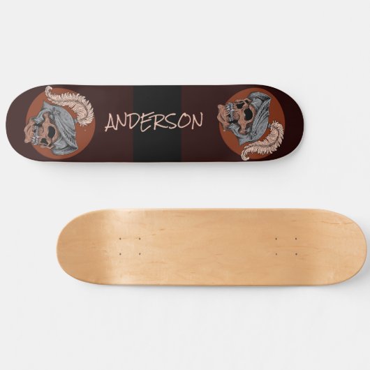 Gepersonaliseerde Skull Warriors Persoonlijk Skateboard (Horizontaal)