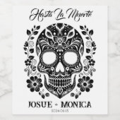 Gepersonaliseerde Skull Wine Labels Wijn Etiket (Enkel label)