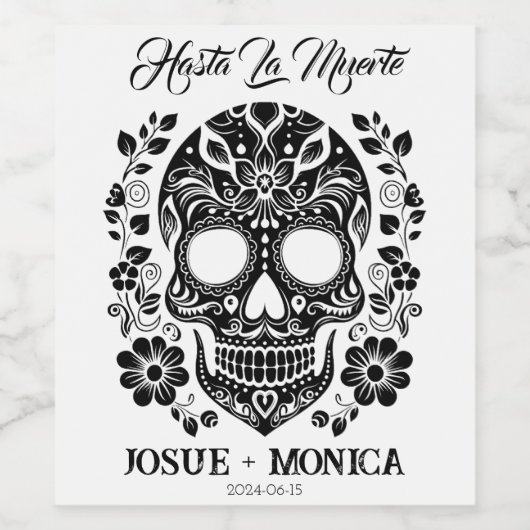 Gepersonaliseerde Skull Wine Labels Wijn Etiket (Enkel label)