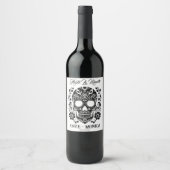 Gepersonaliseerde Skull Wine Labels Wijn Etiket (Voorkant)