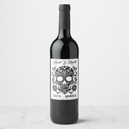 Gepersonaliseerde Skull Wine Labels Wijn Etiket