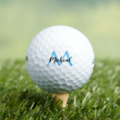 Gepersonaliseerde Sky Blue Monogram Naam toevoegen Golfballen (Insitu Shirt)