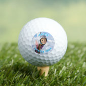 Gepersonaliseerde Sky Blue tekst Familiefoto Golfballen (Insitu Shirt)