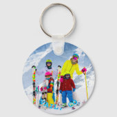 Gepersonaliseerde Sky Blue tekst Familiefoto Sleutelhanger (Achterkant)