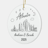 Gepersonaliseerde Skyline Atlanta Ornament, Georgi Keramisch Ornament (Links)