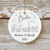 Gepersonaliseerde Skyline Berlin Ornament, Duitsla Keramisch Ornament