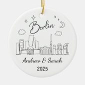 Gepersonaliseerde Skyline Berlin Ornament, Duitsla Keramisch Ornament (Voorkant)