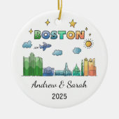 Gepersonaliseerde Skyline Boston Ornament Massachu (Voorkant)