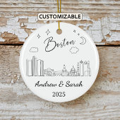 Gepersonaliseerde Skyline Boston Ornament Massachu
