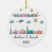 Gepersonaliseerde Skyline Bratislava Ornament, Slo Keramisch Ornament (Voorkant)