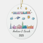 Gepersonaliseerde Skyline Bratislava Ornament, Slo Keramisch Ornament (Links)
