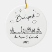 Gepersonaliseerde Skyline Budapest Ornament, Honga Keramisch Ornament (Voorkant)