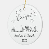 Gepersonaliseerde Skyline Budapest Ornament, Honga Keramisch Ornament (Links)