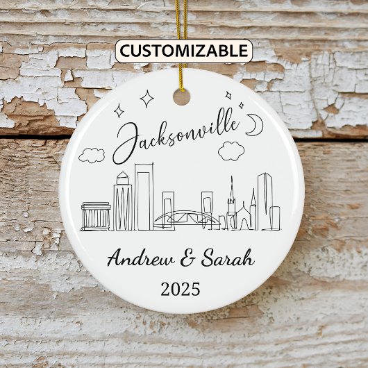 Gepersonaliseerde Skyline Jacksonville Ornament Fl