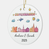 Gepersonaliseerde Skyline Kopenhagen Ornament, Den Keramisch Ornament (Links)