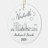 Gepersonaliseerde Skyline Nashville Ornament, Tenn Keramisch Ornament (Links)