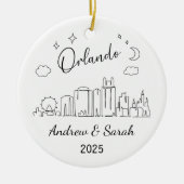 Gepersonaliseerde Skyline Orlando Ornament, Florid Keramisch Ornament (Voorkant)