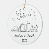 Gepersonaliseerde Skyline Orlando Ornament, Florid Keramisch Ornament (Links)