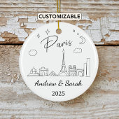 Gepersonaliseerde Skyline Paris Ornament, Frankrij Keramisch Ornament