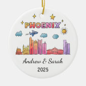 Gepersonaliseerde Skyline Phoenix Ornament, Arizon Keramisch Ornament (Voorkant)