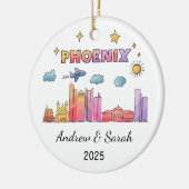 Gepersonaliseerde Skyline Phoenix Ornament, Arizon Keramisch Ornament (Links)