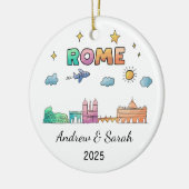 Gepersonaliseerde Skyline Rome Ornament, Italië Keramisch Ornament (Links)