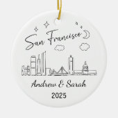 Gepersonaliseerde Skyline San Francisco, Californi Keramisch Ornament (Voorkant)