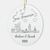 Gepersonaliseerde Skyline San Francisco, Californi Keramisch Ornament (Links)