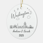 Gepersonaliseerde Skyline Washington Ornament (Links)
