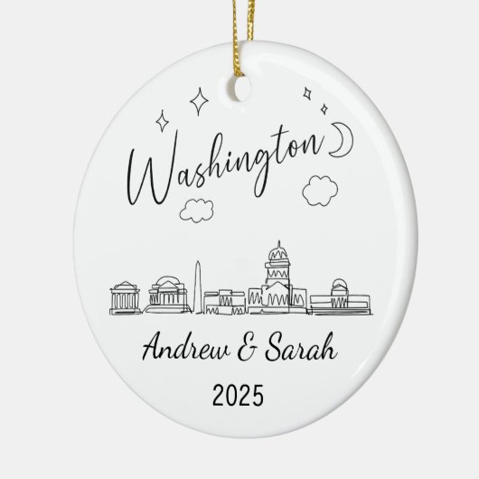 Gepersonaliseerde Skyline Washington Ornament (Links)