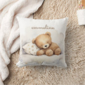 Gepersonaliseerde Slaap Teddy Bear Nursery Kussen (Deken)