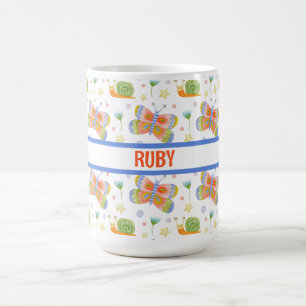 Gepersonaliseerde slak en vlinder van Kind Koffiemok