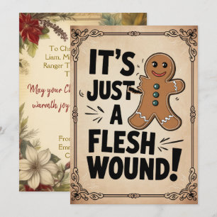 Gepersonaliseerde slechts een vleeswonde Grappige Feestdagenkaart